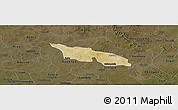 Satellite Panoramic Map of Zitenga, darken