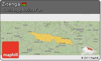 Savanna Style Panoramic Map of Zitenga