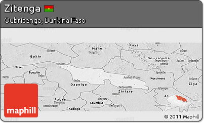 Silver Style Panoramic Map of Zitenga