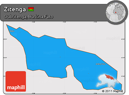 Political Simple Map of Zitenga, cropped outside