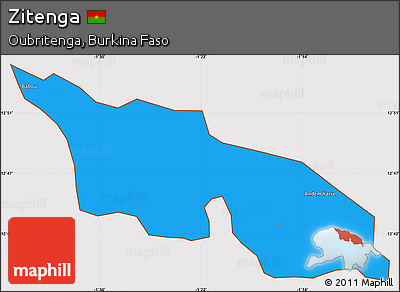 Political Simple Map of Zitenga, cropped outside