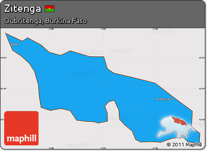 Political Simple Map of Zitenga, cropped outside