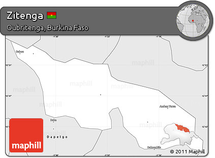 Silver Style Simple Map of Zitenga