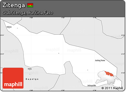 Silver Style Simple Map of Zitenga