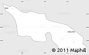 Silver Style Simple Map of Zitenga, single color outside