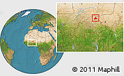 Satellite Location Map of Gorom-Gorom, within the entire country