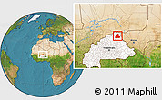 Satellite Location Map of Gorom-Gorom, highlighted country