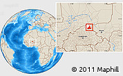 Shaded Relief Location Map of Gorom-Gorom, highlighted parent region