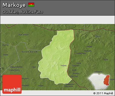 Physical 3D Map of Markoye, darken