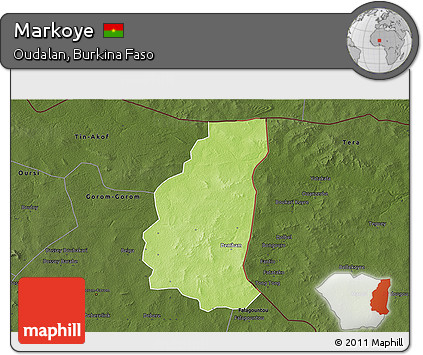 Physical 3D Map of Markoye, darken