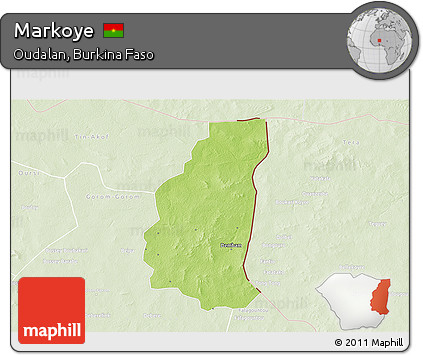Physical 3D Map of Markoye, lighten