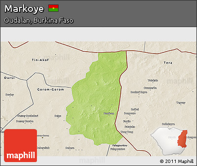 Physical 3D Map of Markoye, shaded relief outside