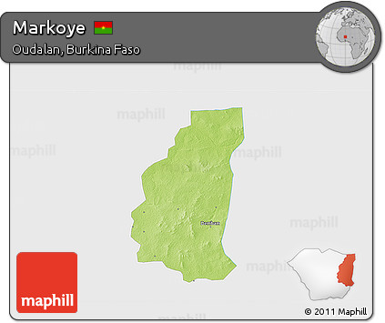 Physical 3D Map of Markoye, single color outside