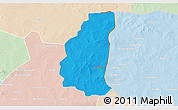 Political 3D Map of Markoye, lighten