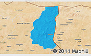 Political 3D Map of Markoye, satellite outside