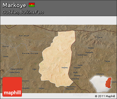 Satellite 3D Map of Markoye, darken