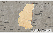 Satellite 3D Map of Markoye, darken, semi-desaturated