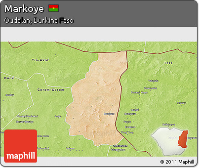 Satellite 3D Map of Markoye, physical outside