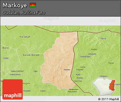 Satellite 3D Map of Markoye, physical outside