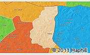 Satellite 3D Map of Markoye, political outside