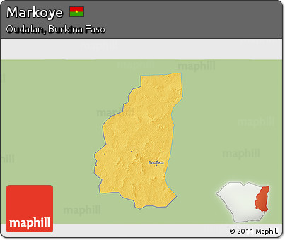 Savanna Style 3D Map of Markoye, single color outside