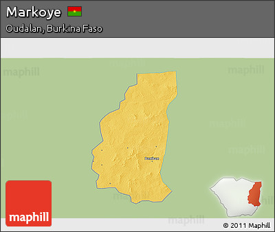 Savanna Style 3D Map of Markoye, single color outside
