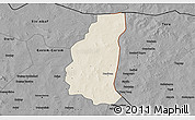 Shaded Relief 3D Map of Markoye, darken, desaturated