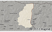 Shaded Relief 3D Map of Markoye, darken, semi-desaturated