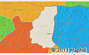 Shaded Relief 3D Map of Markoye, political outside