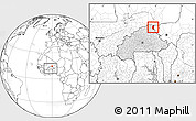 Blank Location Map of Markoye, highlighted country, within the entire country