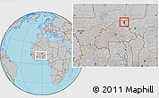 Gray Location Map of Markoye, within the entire country