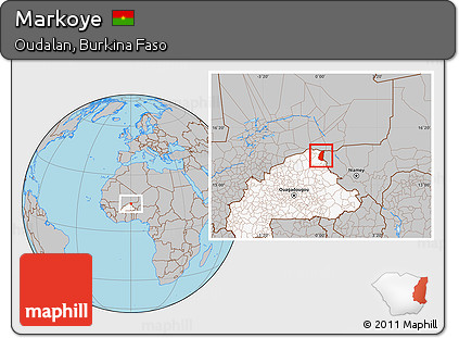 Gray Location Map of Markoye, highlighted country