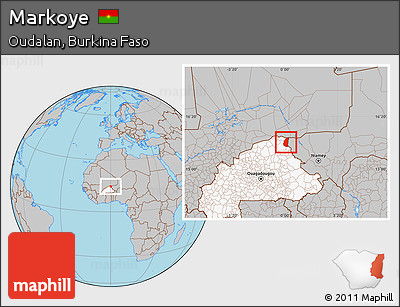 Gray Location Map of Markoye, highlighted country