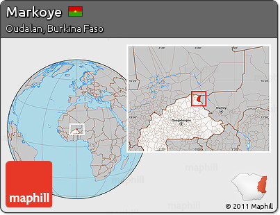 Gray Location Map of Markoye, highlighted country