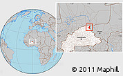 Gray Location Map of Markoye, highlighted country