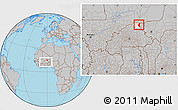 Gray Location Map of Markoye, highlighted parent region, within the entire country