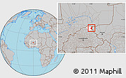 Gray Location Map of Markoye, highlighted parent region