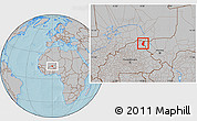 Gray Location Map of Markoye, hill shading