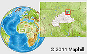 Physical Location Map of Markoye, highlighted country, highlighted parent region, within the entire country