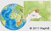 Physical Location Map of Markoye, highlighted country, highlighted parent region