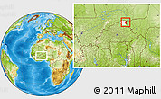 Physical Location Map of Markoye, highlighted parent region, within the entire country