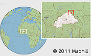 Savanna Style Location Map of Markoye, highlighted country, within the entire country