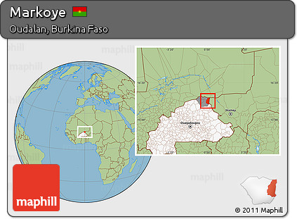Savanna Style Location Map of Markoye, highlighted country, highlighted parent region