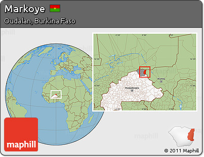 Savanna Style Location Map of Markoye, highlighted country, highlighted parent region