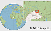 Savanna Style Location Map of Markoye, highlighted country, highlighted parent region