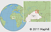 Savanna Style Location Map of Markoye, highlighted country