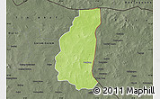 Physical Map of Markoye, darken, semi-desaturated