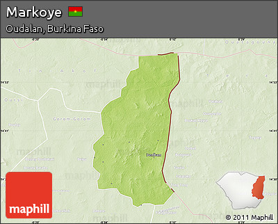 Physical Map of Markoye, lighten