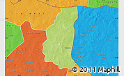 Physical Map of Markoye, political outside