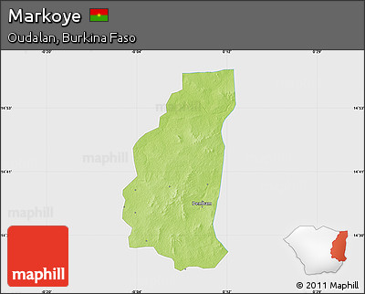 Physical Map of Markoye, single color outside
